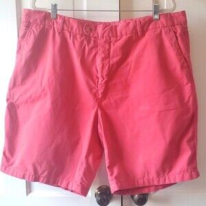 J. MCLAUGHLIN PINK LIGHT RED COTTON SHORTS MEN'S SIZE 42 FLAT FRONT PREPPY